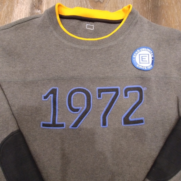 ECKO UNLTD Pulllover Mens XL Sweatshirt. 1972 Graphic Logo Crest & Ebow Patches - Picture 2 of 8